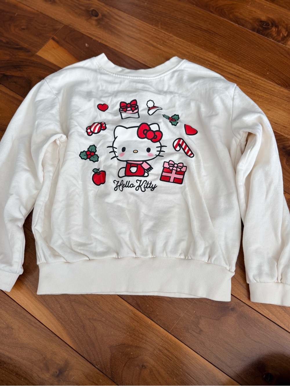 Hello Kitty White Holiday Graphic Sweatshirt for Kids size 8-10